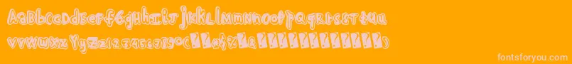 Handshadow Font – Pink Fonts on Orange Background