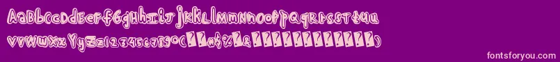Handshadow Font – Pink Fonts on Purple Background