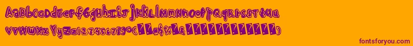 Handshadow Font – Purple Fonts on Orange Background