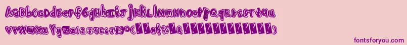 Handshadow Font – Purple Fonts on Pink Background