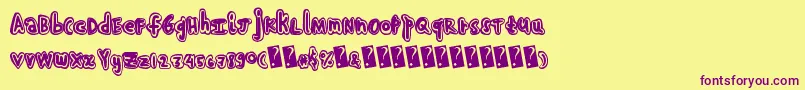 Handshadow Font – Purple Fonts on Yellow Background