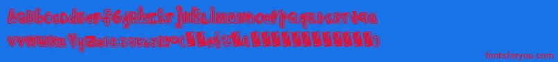 Handshadow Font – Red Fonts on Blue Background