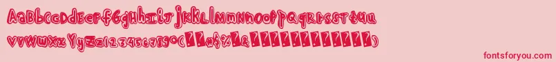 Handshadow Font – Red Fonts on Pink Background