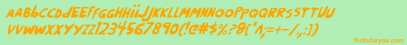 Crappityci Font – Orange Fonts on Green Background