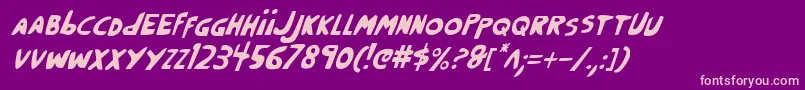 Crappityci Font – Pink Fonts on Purple Background