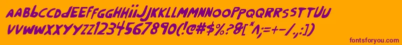 Crappityci Font – Purple Fonts on Orange Background