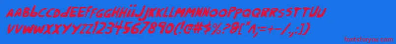 Crappityci Font – Red Fonts on Blue Background