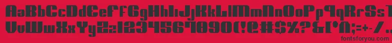 NoloContendreCondensed-fontti – mustat fontit punaisella taustalla