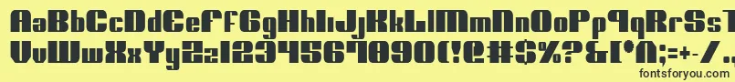 NoloContendreCondensed-fontti – mustat fontit keltaisella taustalla