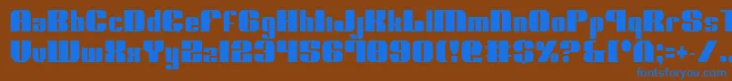 NoloContendreCondensed Font – Blue Fonts on Brown Background