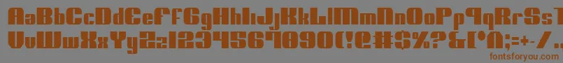 フォントNoloContendreCondensed – 茶色の文字が灰色の背景にあります。