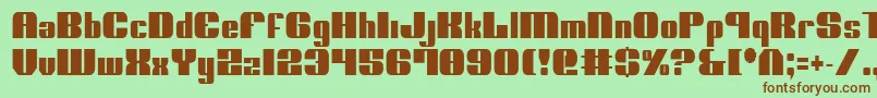 NoloContendreCondensed-fontti – ruskeat fontit vihreällä taustalla