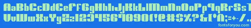 NoloContendreCondensed Font – Green Fonts on Blue Background