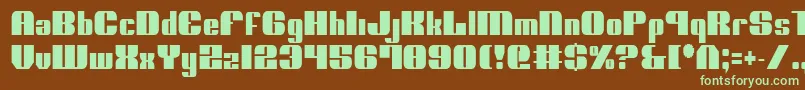 NoloContendreCondensed-fontti – vihreät fontit ruskealla taustalla