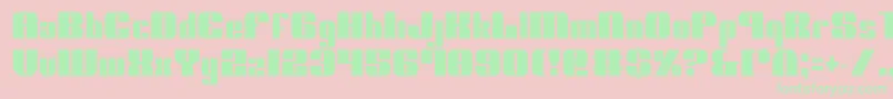 NoloContendreCondensed-fontti – vihreät fontit vaaleanpunaisella taustalla