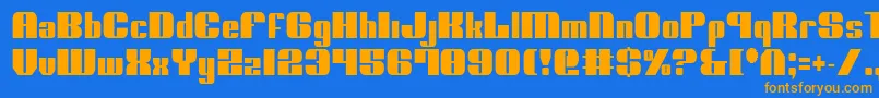 NoloContendreCondensed Font – Orange Fonts on Blue Background