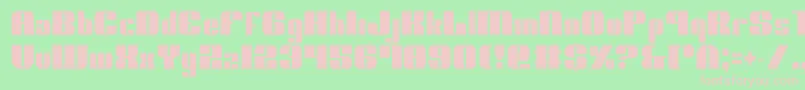 NoloContendreCondensed-fontti – vaaleanpunaiset fontit vihreällä taustalla