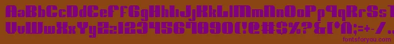 フォントNoloContendreCondensed – 紫色のフォント、茶色の背景