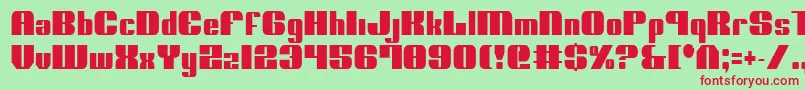 フォントNoloContendreCondensed – 赤い文字の緑の背景