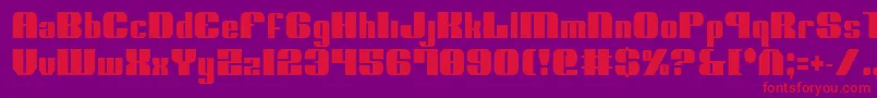 フォントNoloContendreCondensed – 紫の背景に赤い文字