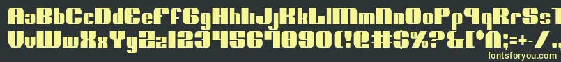 NoloContendreCondensed-fontti – keltaiset fontit mustalla taustalla