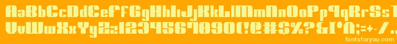 NoloContendreCondensed-Schriftart – Gelbe Schriften auf orangefarbenem Hintergrund