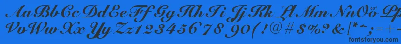 CursiveElegant Font – Black Fonts on Blue Background