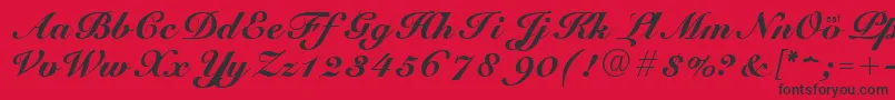CursiveElegant Font – Black Fonts on Red Background