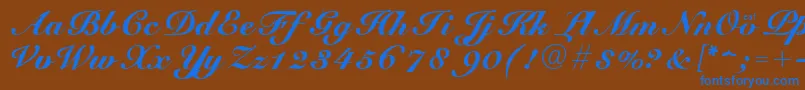 CursiveElegant Font – Blue Fonts on Brown Background