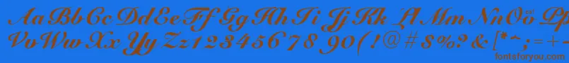 CursiveElegant Font – Brown Fonts on Blue Background