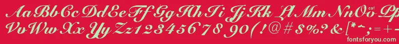 CursiveElegant Font – Green Fonts on Red Background