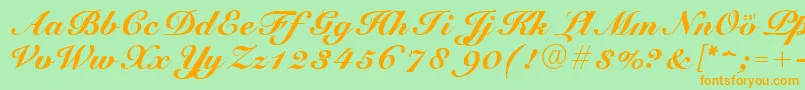 Czcionka CursiveElegant – pomarańczowe czcionki na zielonym tle