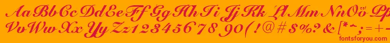 CursiveElegant Font – Red Fonts on Orange Background