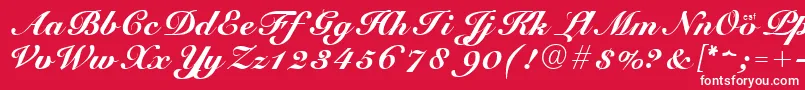 CursiveElegant-Schriftart – Weiße Schriften auf rotem Hintergrund