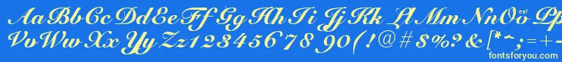 CursiveElegant Font – Yellow Fonts on Blue Background