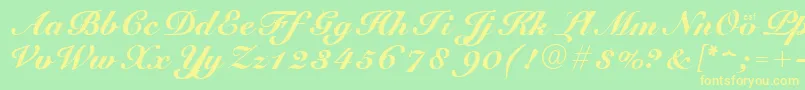 CursiveElegant Font – Yellow Fonts on Green Background
