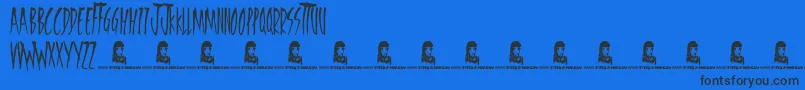 Czcionka FreedomFighters – czarne czcionki na niebieskim tle