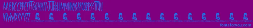 FreedomFighters Font – Blue Fonts on Purple Background