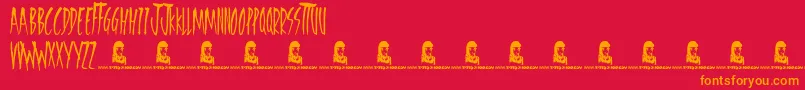 Шрифт FreedomFighters – оранжевые шрифты на красном фоне