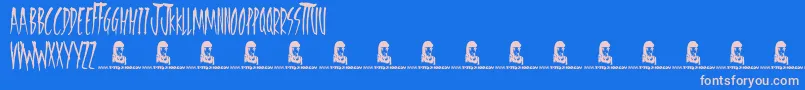 FreedomFighters Font – Pink Fonts on Blue Background