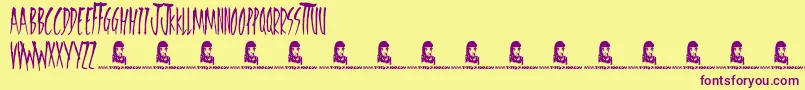 FreedomFighters Font – Purple Fonts on Yellow Background