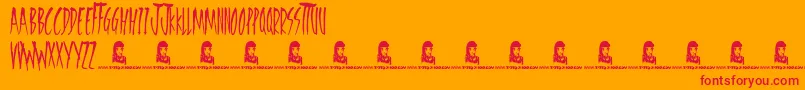 Fonte FreedomFighters – fontes vermelhas em um fundo laranja