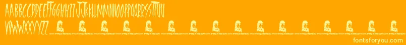 フォントFreedomFighters – オレンジの背景に黄色の文字