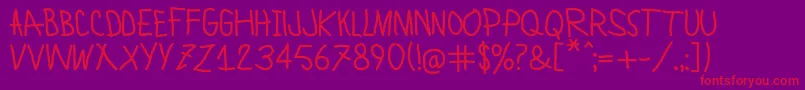 LamiarBold Font – Red Fonts on Purple Background