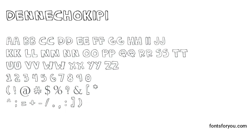 A fonte DenneChokipi – alfabeto, números, caracteres especiais