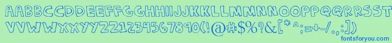 DenneChokipi Font – Blue Fonts on Green Background