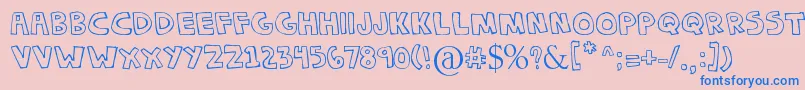 DenneChokipi Font – Blue Fonts on Pink Background