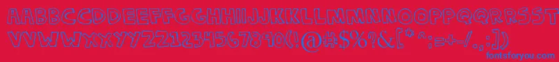 DenneChokipi Font – Blue Fonts on Red Background