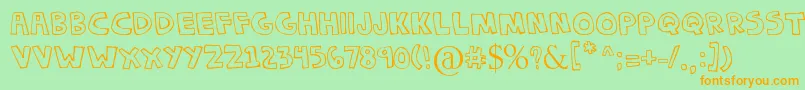 DenneChokipi Font – Orange Fonts on Green Background