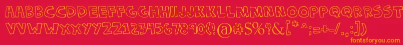 DenneChokipi Font – Orange Fonts on Red Background